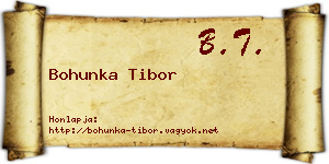 Bohunka Tibor névjegykártya